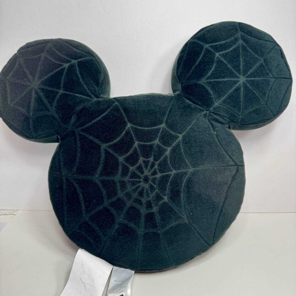 Disney Parks Mickey Mouse Spider Web Halloween Throw Pillow home Decor NWT